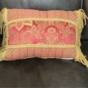 Croscill Bellissima Boudoir Pillow Red & Gold $30